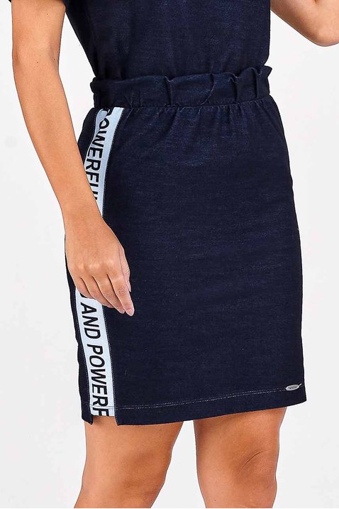 saia lapis esportiva azul marinho silk screen imperio z frente