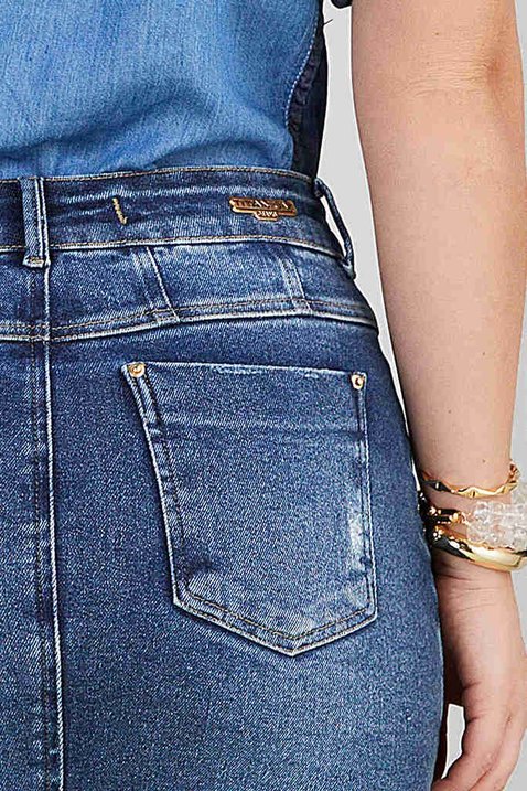 saia jeans reta barra desfiada 1