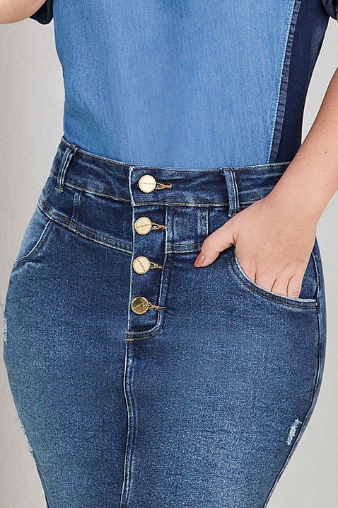 saia jeans reta barra desfiada 4
