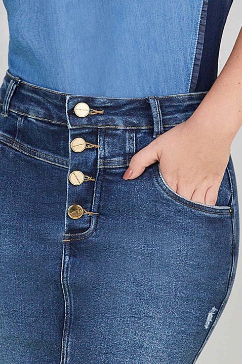 saia jeans reta barra desfiada 5