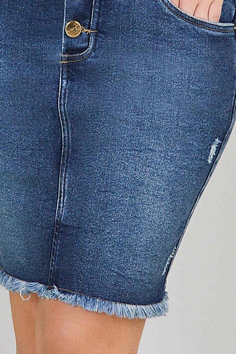 saia jeans reta barra desfiada 6