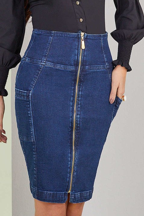 saia jeans ziper frontal 2