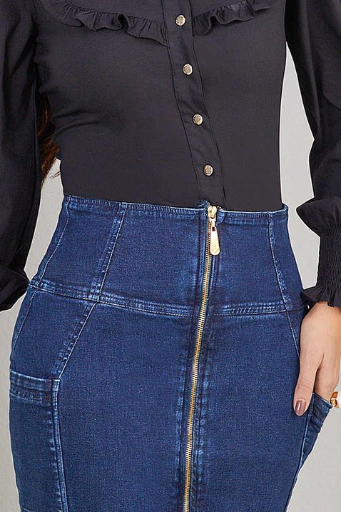 saia jeans ziper frontal 3