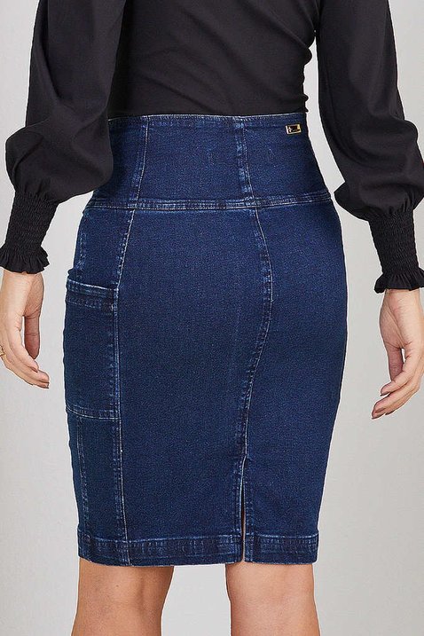 saia jeans ziper frontal 7