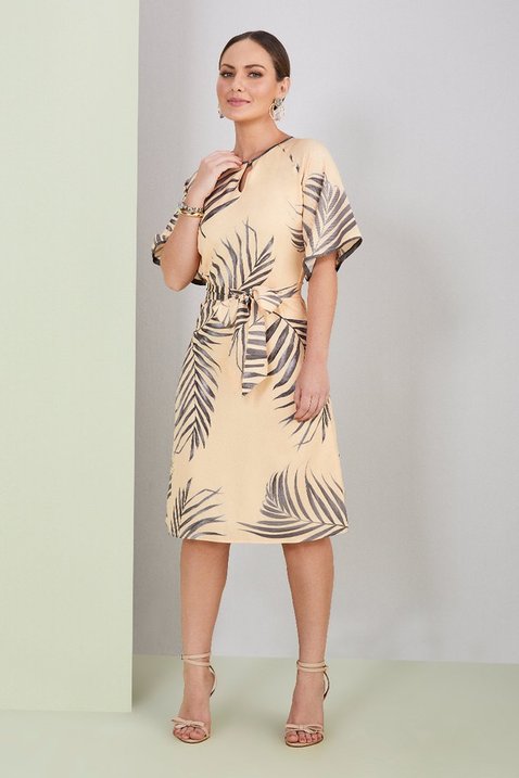 vestido creme estampado 3