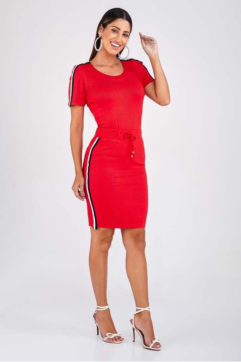 saia lapis vermelha galao lateral imperio z frente corpo