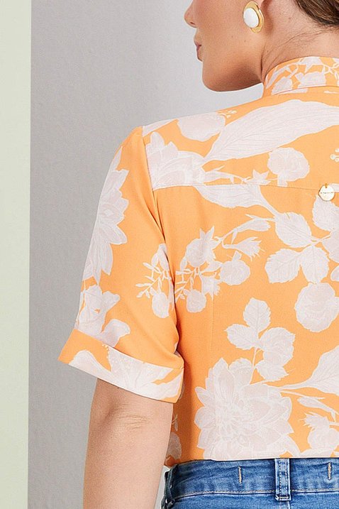 camisa laranja estampada 1
