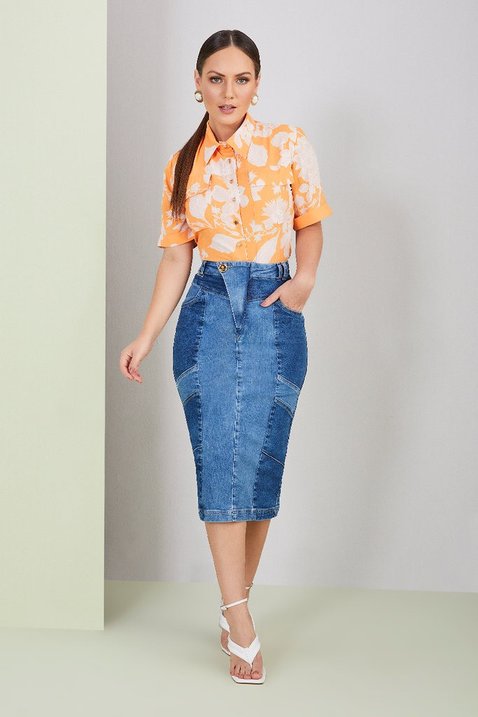 camisa laranja estampada 4