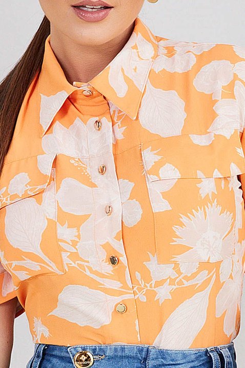 camisa laranja estampada 5