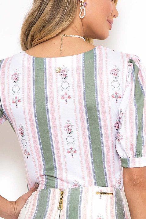 blusa estampada decote v 7