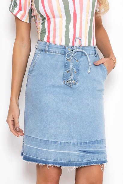 saia jeans evase 2