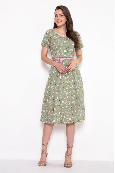 vestido verde estampado 2