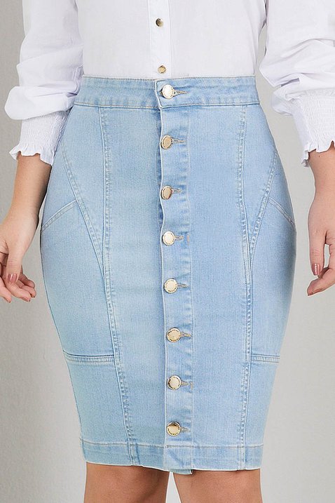 saia jeans com botoes frontais 3