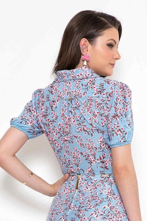 camisa azul estampada com amarracao 16