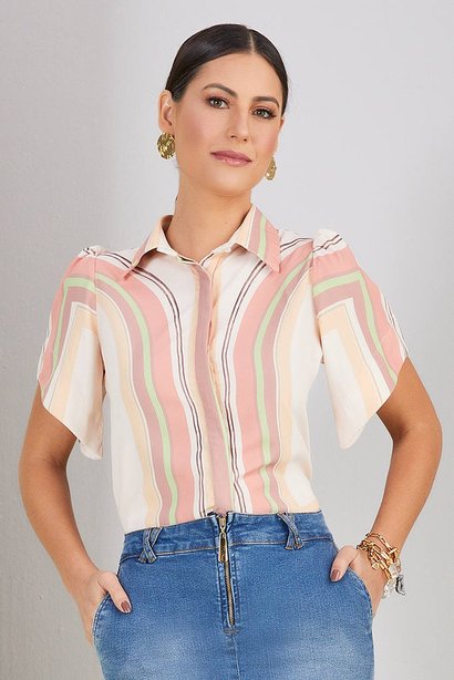 camisa estampada botoes frontais 3