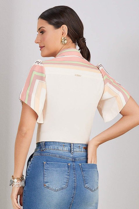 camisa estampada botoes frontais 7