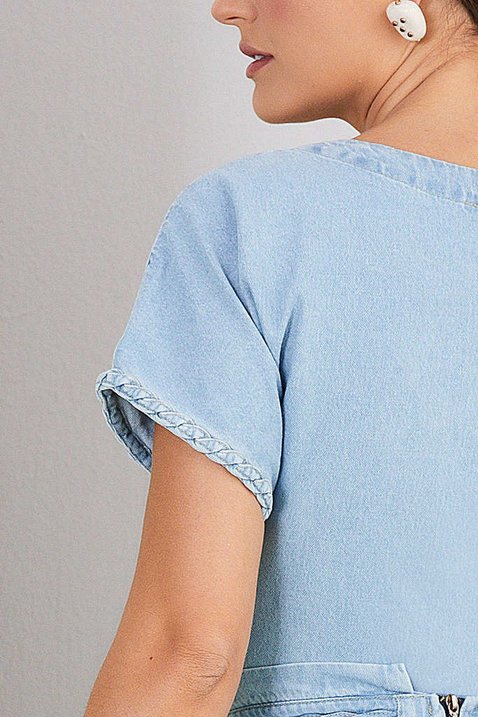 blusa jeans decote com pregas 1