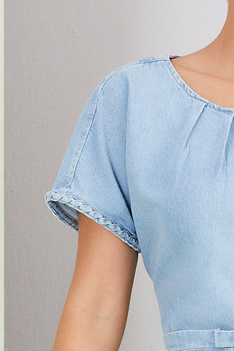 blusa jeans decote com pregas 5