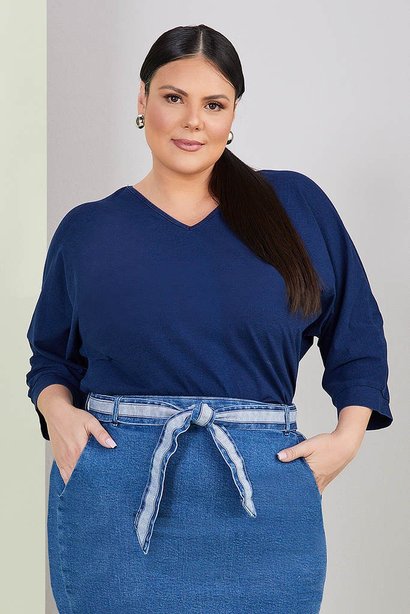 blusa azul marinho decote v 3