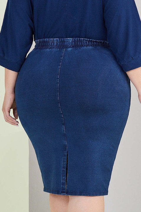 saia lapis azul marinho 8