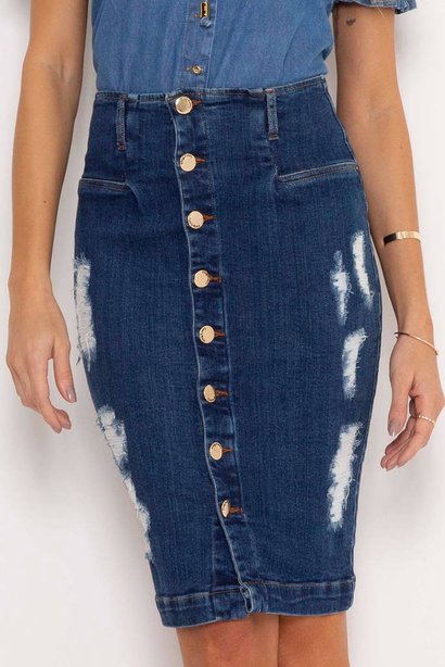 saia jeans com botoes frontais 1