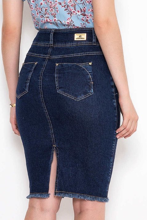 saia jeans com barra desfiada 10