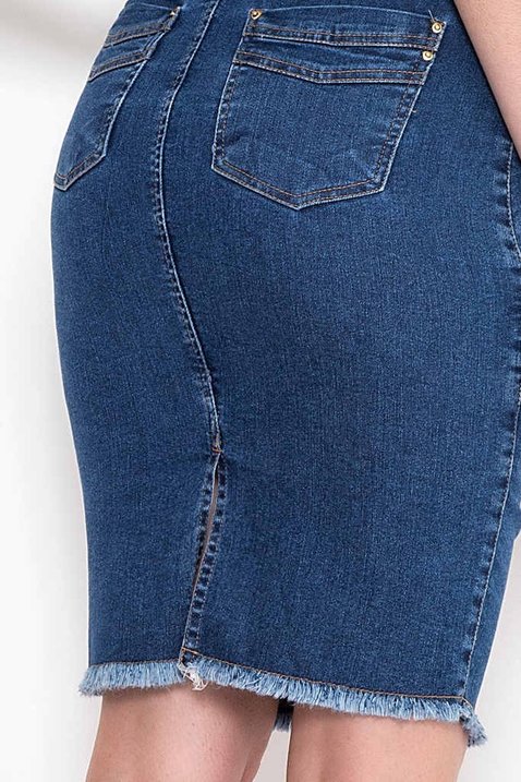 saia jeans com barra desfiada 1