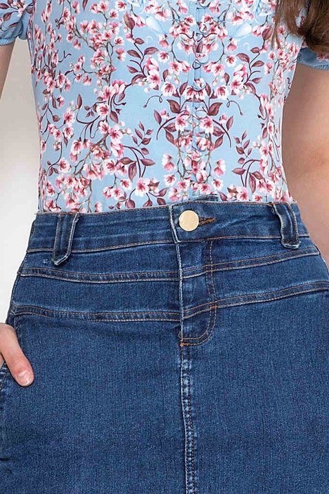 saia jeans com barra desfiada 4