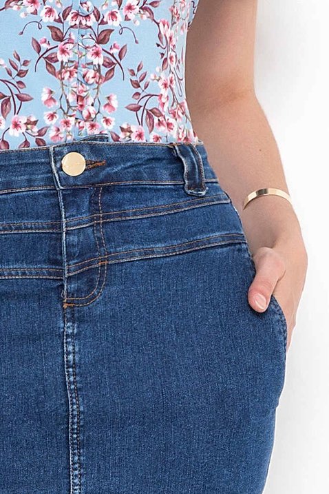 saia jeans com barra desfiada 5