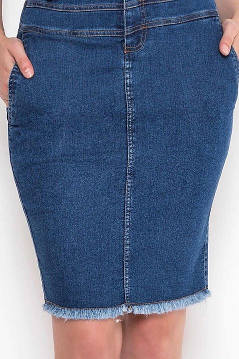 saia jeans com barra desfiada 6