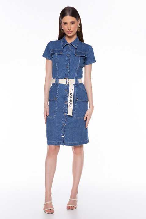 vestido jeans com cinto 4