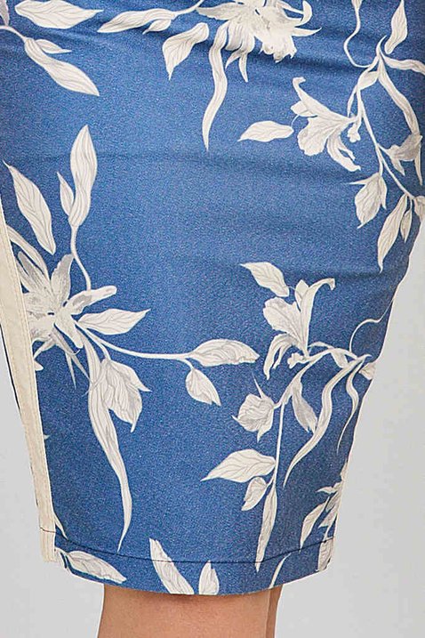 saia azul estampada reta 6