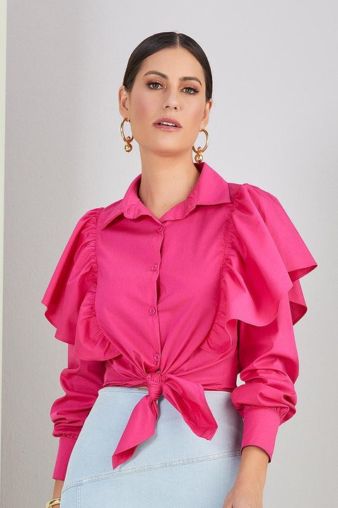 camisa pink com babados 2