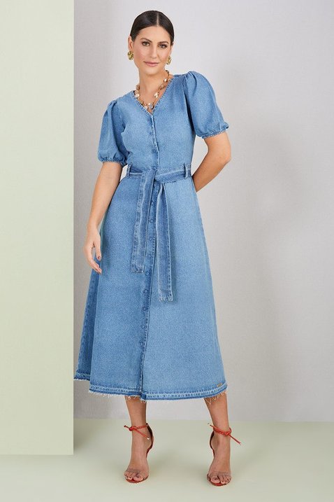 vestido midi azul claro titanium jeans 3 easy resize com