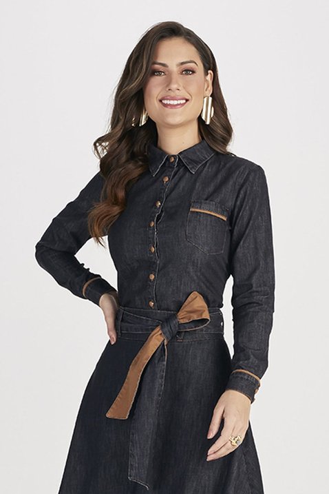 camisa jeans sustentavel com botoes encapados titanium jeans3 easy resize com 1