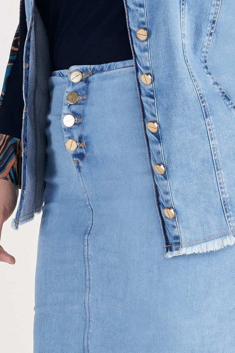 saia tradicional jeans plus com barra desfiada titanium3 easy resize com