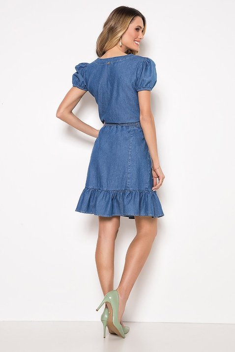 vestido jeans com lastex 9