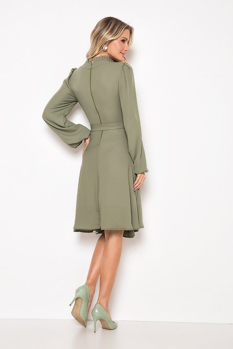 vestido verde manga longa 9