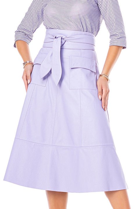saia evase lilas de couro 3