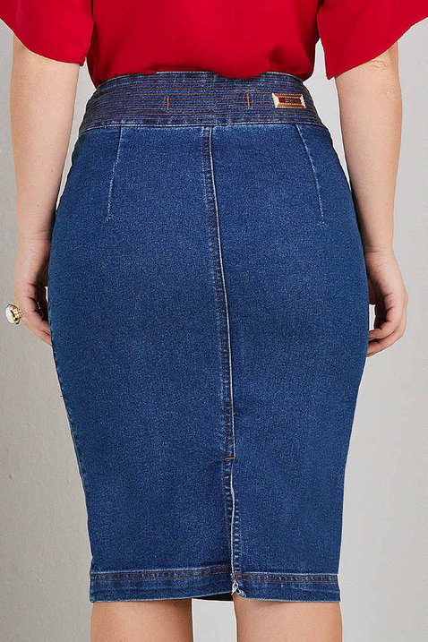 saia jeans com faixa fixa 8