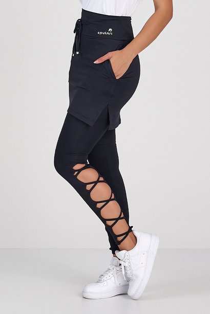 saia calca comprida preta poliamida leve e macia com protecao moda fitness modesta epulari 2