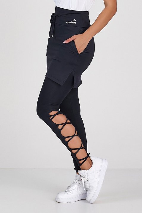 saia calca comprida preta poliamida leve e macia com protecao moda fitness modesta epulari 2