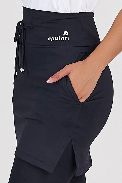 saia calca comprida preta poliamida leve e macia com protecao moda fitness modesta epulari 3