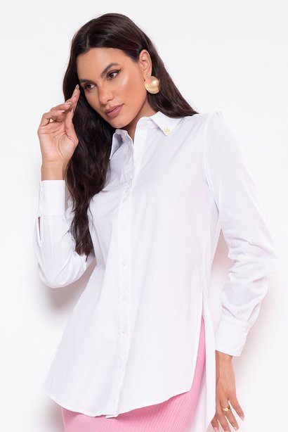 maxi camisa branca fendas laterais 2