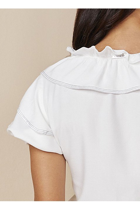 blusa viscose off white com babado titanium jeans4 easy resize com