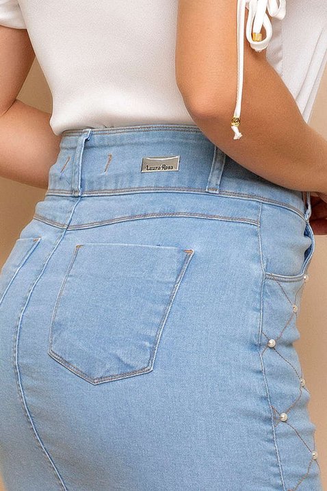 saia jeans com bordados 10