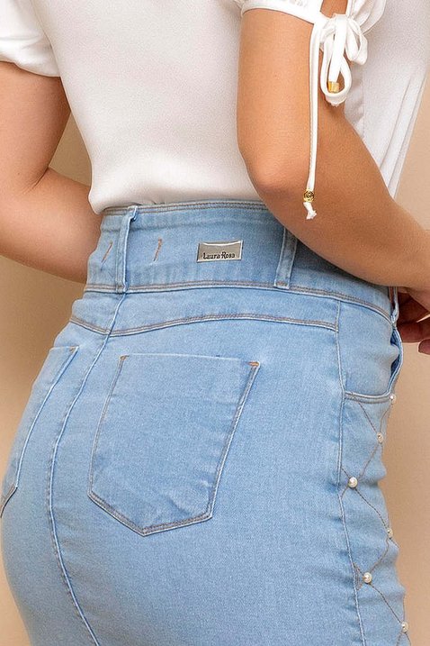 saia jeans com bordados 9