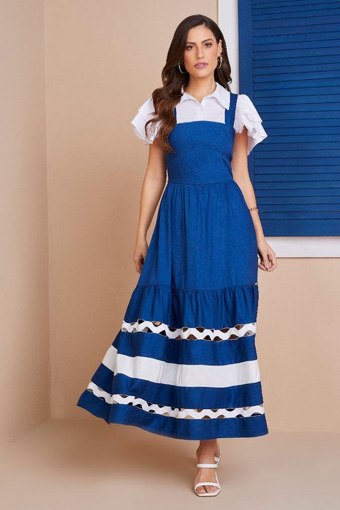 salopete jeans com renda 2