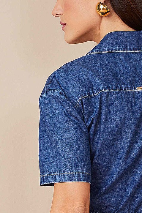 camisa jeans com bolsos 1
