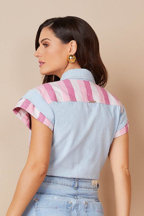 camisa jeans listrada 7